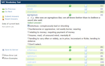 SAT VocabularyTest Online