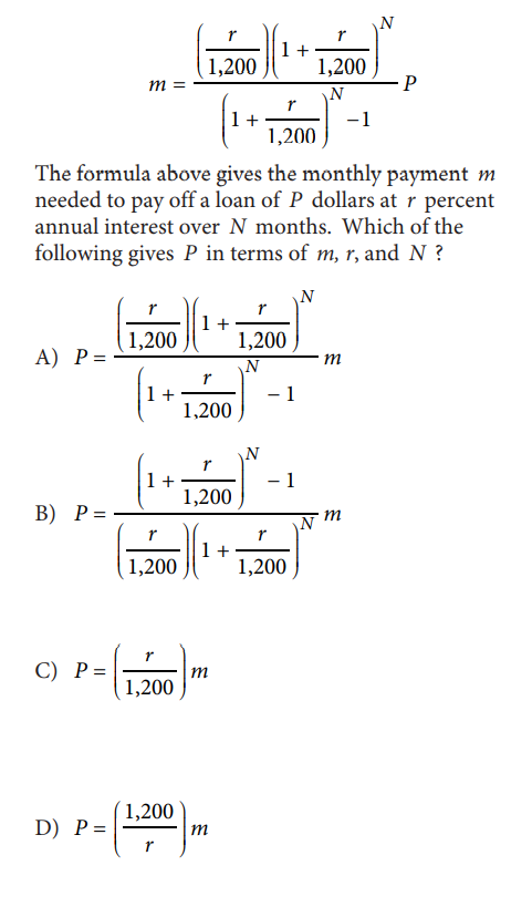 SAT math test