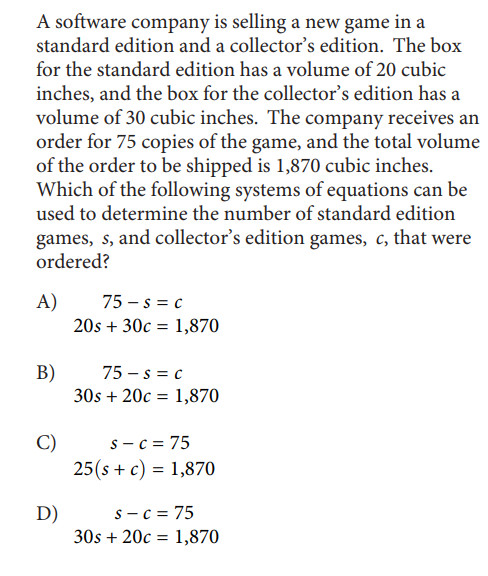 SAT math test