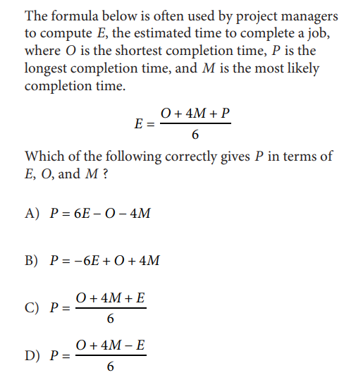 SAT math test