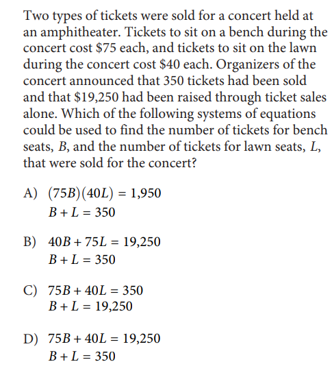 SAT math test