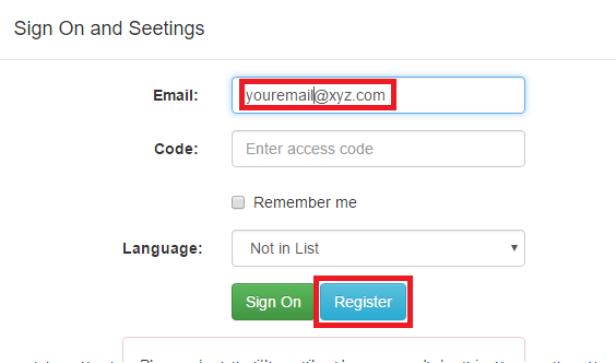 register an account