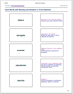 Hard Word PDF Sample - Flashcard